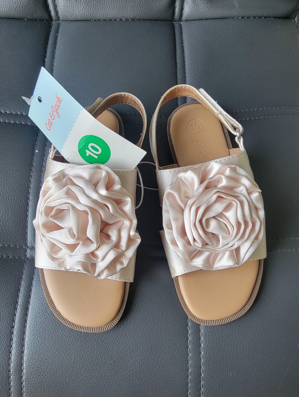 SOLD! (NOT AVAILABLE) Toddler Nellie Rosette Sandals  Cat & Jack Ivory 10T